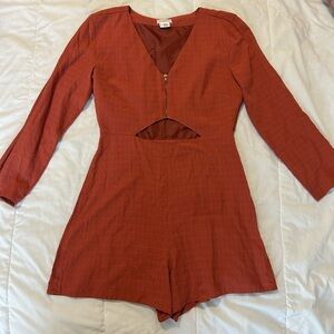 NEW Cooperative Cut Out Long Sleeved Shorts Romper